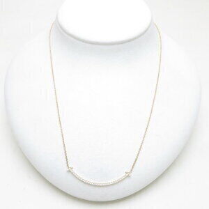 Tiffany Smile Necklace Diamond Yellow Gold Pendant